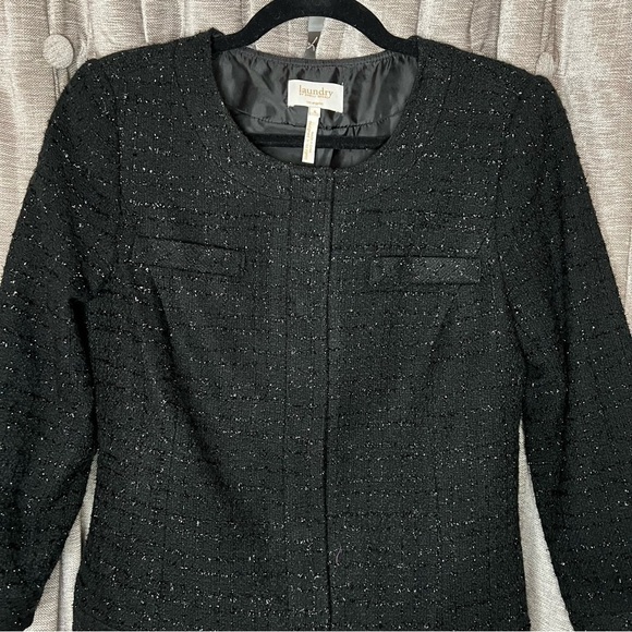 Laundry Shelli Segal Black Metallic Tweed Blazer - Picture 12 of 16